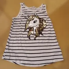 H&M ユニコーン スパンコール タンクトップ 134/140