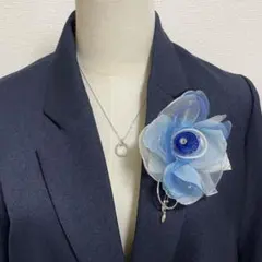 東京ソワール コサージュ 青系