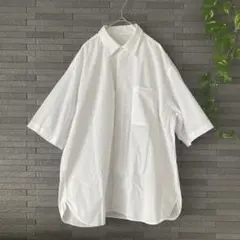 人気❗️【ジーユー】GU ブロードオーバーサイズシャツ(5分袖) Mサイズ 白