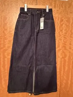 GUデニム ロングスカート スリット入り M