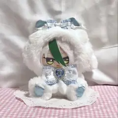 ハンドメイド 着ぐるみ おすわりぬい服 推し活 白色 水色 d366