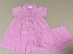Ralph Lauren ピンクストライプワンピース 80
