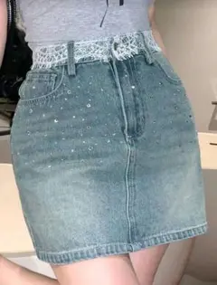 SHEIN デニム ミニスカート タイトスカート