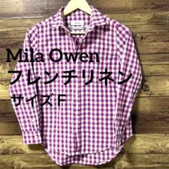 Mila Owen ミラオーウェン フレンチリネン ギンガムチェック 長袖シャツのサムネイル