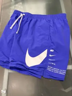 Nike ロゴ入りショートパンツ パープルブルーLサイズ