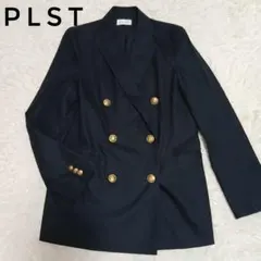 【PLST】コットンブレンド　オックスダブルジャケット 金ボタン　紺ブレ