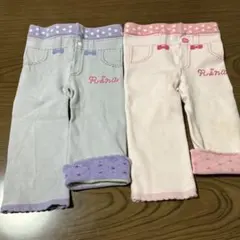 ミキハウス　リーナちゃん　ボトムス　スパッツ レギンス100cm ピンク　紫