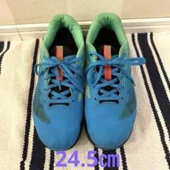 アシックスasics スニーカー 青/緑　24.5cm