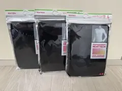 【3枚】UNIQLO HEATTECH クルーネックT 長袖 黒 L 女性用のサムネイル