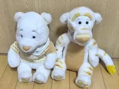 クリスマス ホワイト ゴールド　プー　ティガー　ぬいぐるみ　セット ディズニー