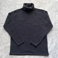 【FIRST DOWN】フリース タートルネック トップス M チャコール
