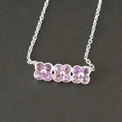 美品 アナスイ ネックレス フラワーモチーフ パープルピンク ビーズ
