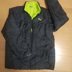 PUMA 中綿コート ブラック/ライム 160