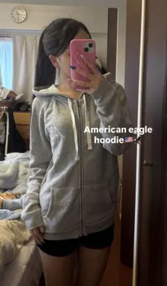 American Eagle グレー フルジップフーディ　パーカーのサムネイル