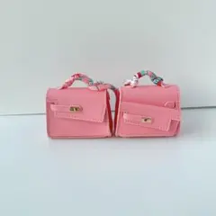 ピンク 両面使えるミニハンドバッグ型チャーム