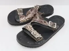 THE SANDALMAN サンダルマン レオパード ハラコ レザー サンダル