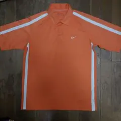 NIKE GOLFナイキゴルフ廃盤2008年プルオーバー半袖シャツLオレンジ美品のサムネイル