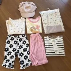 女の子まとめ売り長袖　パジャマ　キャップ90サイズ　保育園着