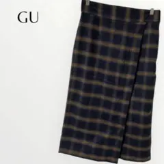 大きいサイズ 【XL】 GU ジーユー チェックスカート タイト ロング丈
