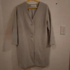 NATURALBEAUTYBASIC　ノーカラーコート　ライトグレー　Мサイズ