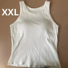 ユニクロ リブブラトップ アメリカンスリーブ（白）XXL（98〜104㌢）