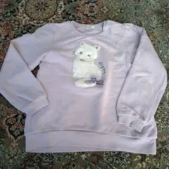 any FAM 猫刺繍トレーナー 130サイズ 薄紫