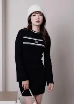 LPラインリブニットワンピース