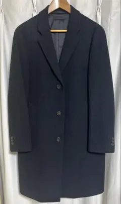 【UNIQLO】ウール90%+カシミヤ10% チェスターコート　ネイビー（濃紺）