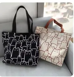 【新品】猫イラスト トートバッグ 黒色のみ　かわいい