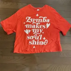 Zumba クロップドTシャツ オレンジ色