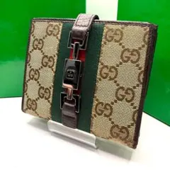 【美品✨】GUCCI グッチ 折り財布 シェリーラインジャッキーGGキャンバス