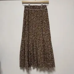 値下げ中✴︎超美品【フリーズマート】レオパードプリーツロングスカート フリーサイズ