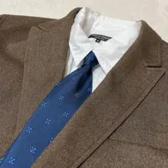 イタリア製Salvatore Ferragamo ドットシルクネイビーネクタイ