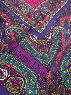 Christian Dior ペイズリー柄 大判スカーフ 【訳あり】
