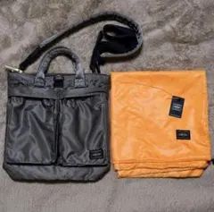 美品 ポーター PX タンカー 2WAYヘルメットバッグ ミニ シルバーグレー 