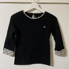 Burberry トップス　黒　ノバチェック　160 S 七部　五部
