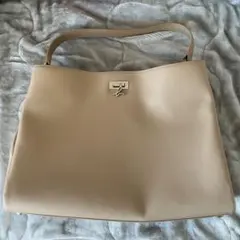 agnes b. VOYAGE ベージュ 牛革ハンドバッグ