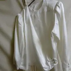 ホワイト パフスリーブ シャツ
