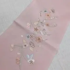 6338 桜色 刺繍 半襟 半衿