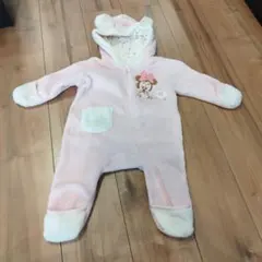 ミニーキャラクター刺繍ロンパース ピンク