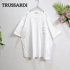 トラサルディ ポケット付Tシャツ 白 L 半袖 ビッグシルエット 春夏 綿のサムネイル