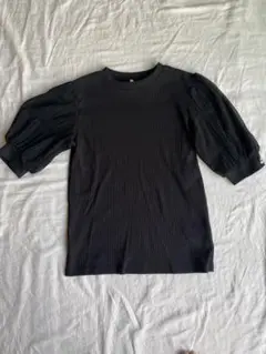 ブラック パフスリーブ Tシャツ Mサイズ