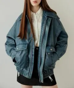 SLY エージング フェイク レザー フライト ジャケット サイズ2