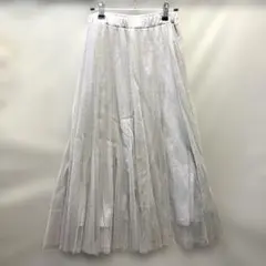 TRANOI トラノイ チュール フレア ロングスカート グレー ラメのサムネイル