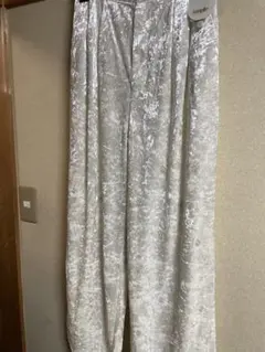 新品★ ヤマダヤ Ample アンプル　ラメ糸刺繍クラッシュベロアワイドパンツ