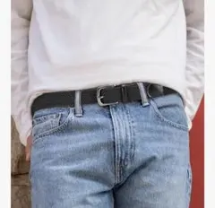 ブラック編み込みベルト