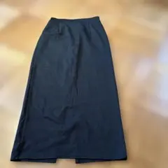 リブ編み ブラック タイトスカート スリット入り　ナロースカート　Mサイズ