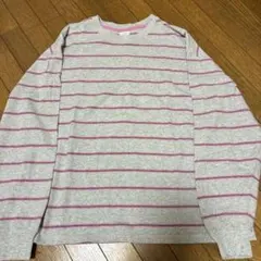 niko and... 長袖 ボーダー カットソー ピンク　グレー
