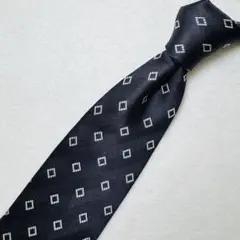 【アビトレ】ネクタイ チャコールグレー 小紋柄 ネイビー ABITRE51