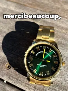 【わさび様】【mercibeaucoup.】ゴールド グリーン 時計 5 BAR